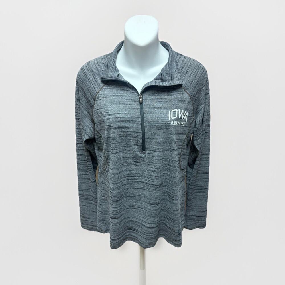 Under Armour Iowa Hawkeyes Womens Large Quarter Zip Pullover Gray Athletic 1/4